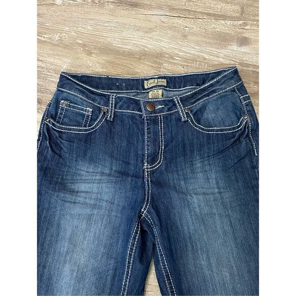 Earl Capri Jeans Stretch Cuffed Cropped Flap Pocket Women’s Size 10 - Picture 2 of 6